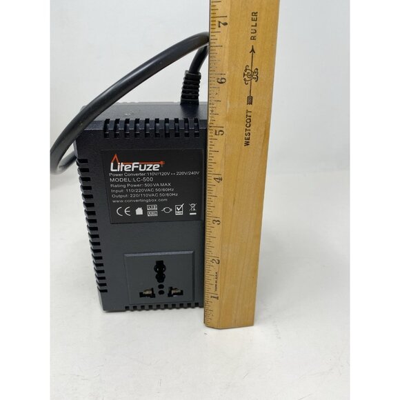 LiteFuze LC-500 US 500W Travel Voltage Converter - USA Cord - Step Up/Down NEW - Picture 6 of 10